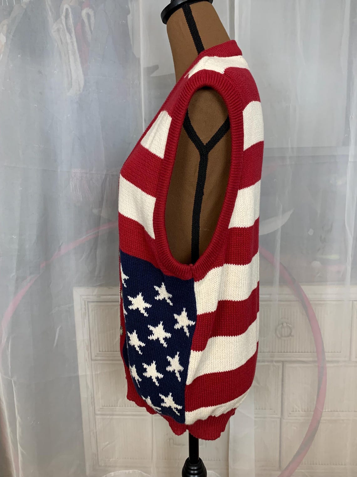 US Flag V-Neck Tank