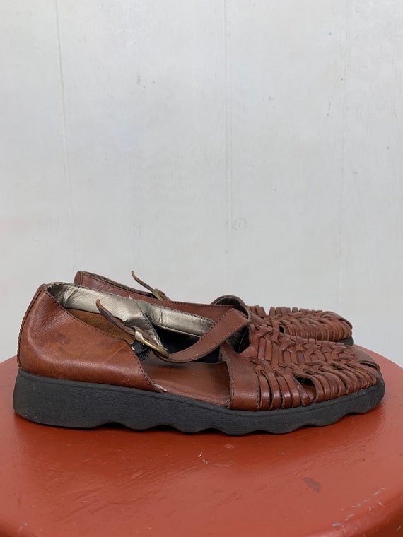 Trader Bay Leather Woven Sandals - image 3