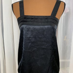 Tru Blouse made in Italy Black Crushed Satin Cami