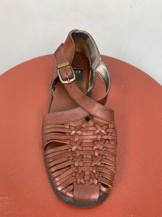 Trader Bay Leather Woven Sandals - image 5
