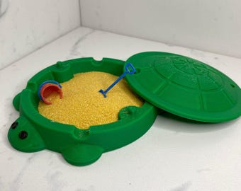 3D Printed Turtle Sand Box, Desk Decor, Zen Garden, Desk toy