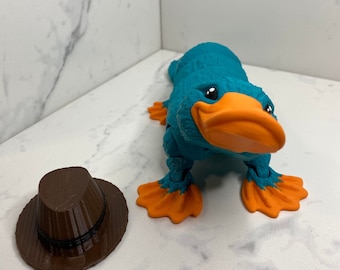 Perry The Platypus 3D Printed Articulating Figurine, Fidget, Decor, TV Show Character