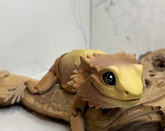 3D Printed Articulating Bearded Dragon: Posable Fidget Lizard Toy