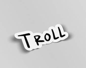 Pegatina de vinilo de troll, calcomanía para portátil con sarcasmo, pegatina divertida para botella de agua