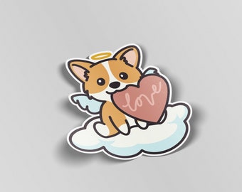 Me encanta Corgi Pegatina, Corgi Stuff, Corgi Lover Gift, Impermeable, Pegatina para ordenador portátil, Calcomanía
