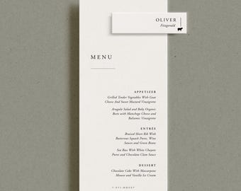 Minimalist Wedding Menu Cards with Names | Printed Wedding Menus | Place Cards | Classic Menu | 4x9 Menu