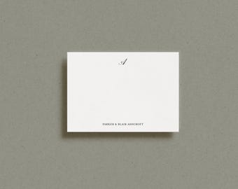Personalized Monogram Notecards | Custom Elegant Stationery | A2 Correspondence Cards