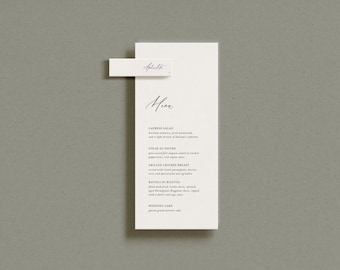 Personalized Script Wedding Menu Cards with Names | Printed Wedding Menus | Custom Reception Place Cards | Wedding Table Cards | 4x9 Menu