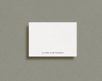 Personalized Flat Notecards | Minimalist Stationery | Custom Note Cards | Personalized Correspondence