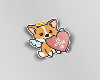 Pegatina de vinilo con texto "Corgi Love", impermeable para perros