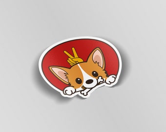 Pegatina de vinilo Peace Corgi, impermeable, para portátil