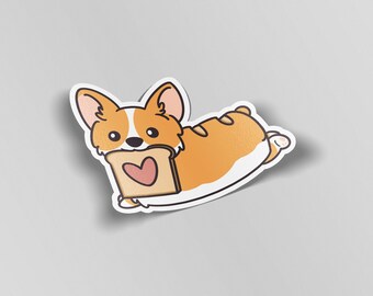 Pegatina de vinilo Corgi Loaf, calcomanía impermeable para perro