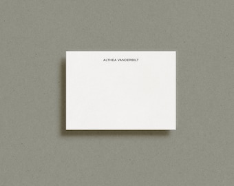 Modern Personalized Flat Notecards | Minimalist Stationery | Custom Note Cards | Personalized Correspondence