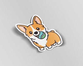 Pegatina de vinilo de Corgi juguetón, regalo para amantes de los perros
