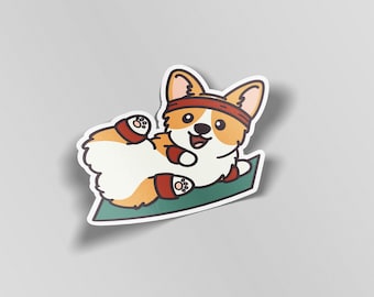 Pegatina de Corgi para gimnasio, impermeable, para portátil