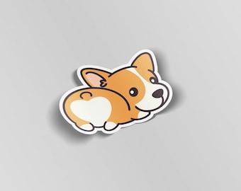 Pegatina de trasero de corgi / Calcomanía de vinilo impermeable para perro