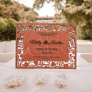 Convite chique, convite de lírio, convite rústico, convite de madeira, convites de casamento, convite de festa, convite de aniversário, cartão de madeira