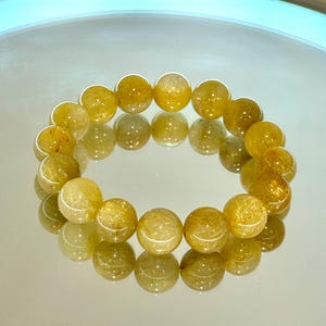 RARE** Premium Natural Untreated Golden Rutilated Gold Quartz Bracelet Handmade 11.3mm #GR720 Full  rutile Bracelets, Premium Gold Rutile