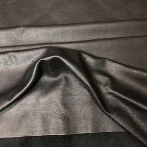 Premium Black Cowhide Leather Hide, 7-22 SQFT, High-Quality Craft Leather (3-3.5oz) Natural Grain, Soft & Thick (1.2-1.3mm)