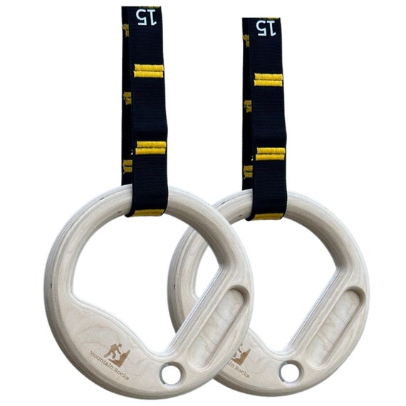 Mountain Rocks Wooden 35mm Gymnastic Rings With Finger Training Hangboard Wooden Gymnastics Rings Etsy