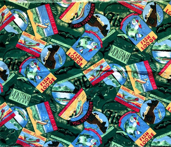 Camping Stoff, Wildtier Stoff, Camp Woodland Stoff, Adirondack