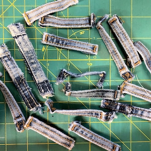 Reclaimed Blue Jean Belt Loops, Jeans belt loops, Recycled Jeans Belt Loops, Blue Jeans Belt Loops