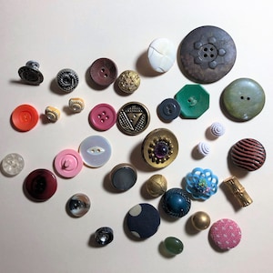 Vintage Button Assortment: Mixed Metal Buttons, Craft Supplies (30 Buttons)