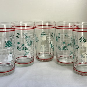 Vintage Christmas Tumblers Set by Nadir Figueiredo | Holiday Dinnerware