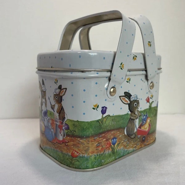 Bunny Field Tin With Handle by The Tin Box Company Of America