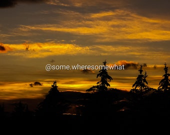 Instant Download Sunset Trees, Nature Sunset Photo, Sunset Photo Art, Wall Art, Digital Download Photo, Canadian Sunset Wall Art, Trees