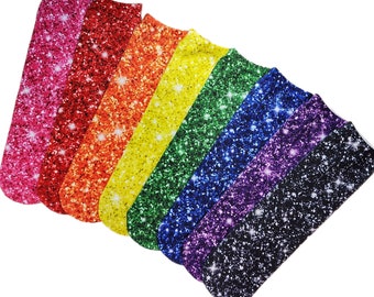 Icy Faux (Fake) Glitter Socks, Fashion For All Ages, Rainbow Style, Vibrant Colors, Sublimation, Gender Neutral, Cheerleading Team Pom Squad