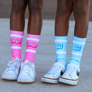 Girly Girl Doll Socks, Fashion For All Ages, Sublimation, Gender Neutral, Long Socks, Party Favors, Pink Designer, Dream House Sleepover Fun image 2