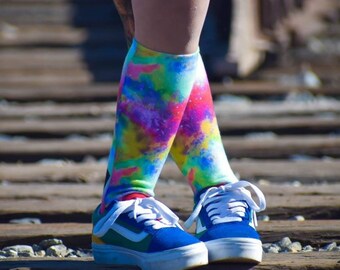 Rainbow Galaxy Socks, For All Ages, Sublimation, Gender Neutral, Teacher's Gift, Birthday Colorful, 80s Style Fashion, Out of This World