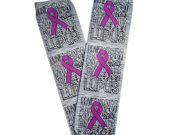 Lupus Awareness Socks, 80s Fashion For All Ages, Crazy Socks, Vibrant Colors, Sublimation, Gender Neutral, Purple Ribbon, Warrior