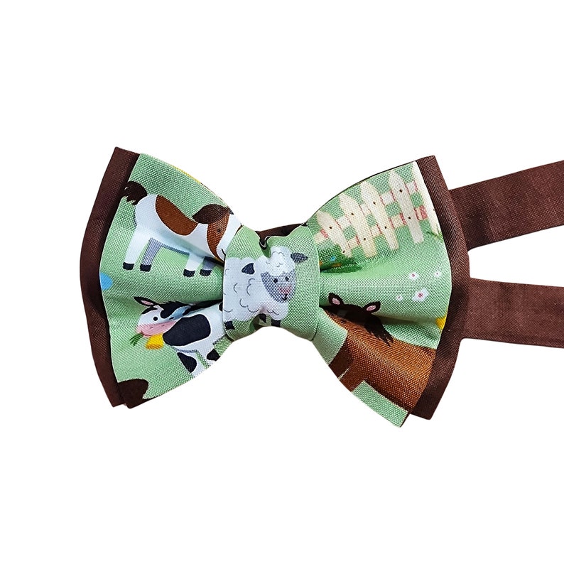 Farm Animal Suspenders Set, Bow Tie, Hair Bow, Stylish For All Ages, Formal Event Wear, Farmer Gift, Horses, Pigs, Goats, Sheep, Cows, Herd image 5
