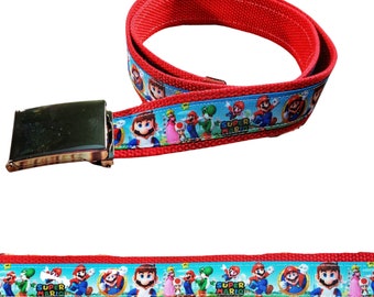 Mario World Belt. Adjustable Fashion Belt for Ages Toddler to Adult. Back to School Wear. Style for Kids. Video Game. Vintage Nostalgia