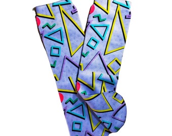 Saved By The Bell Socks, 90s Fashion For All Ages, Sublimation, Gender Neutral, Long Socks, Party Favors, Throwback Style, Pastel Colors