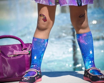 Galaxy Socks, For All Ages, Sublimation, Gender Neutral, Teacher's Gift, Birthday Colorful, 80s Style Fashion, Out of This World