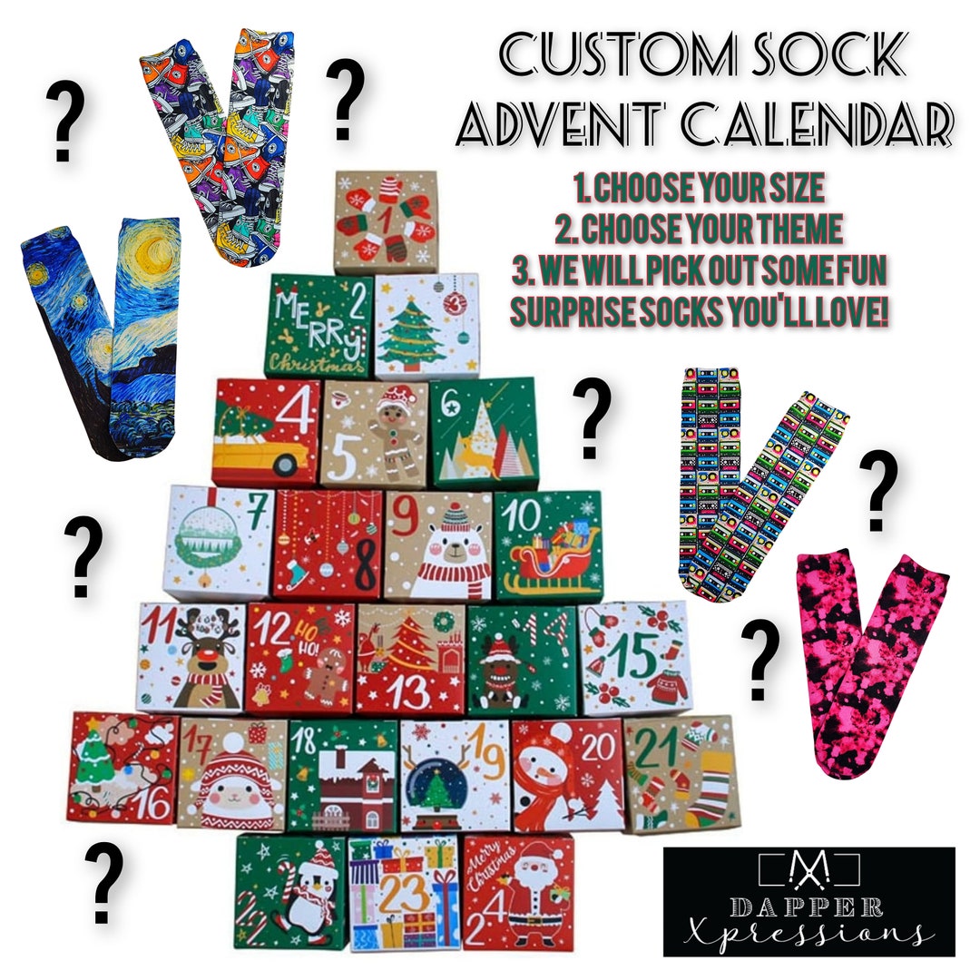 Advent Calendar Socks, Fashion for All Ages, Sublimation, Gender