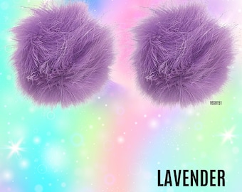 Lavender Faux Fur Space Buns: Rave Hair Clips