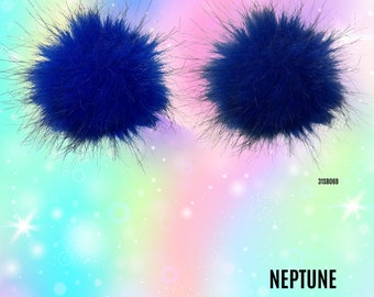 Neptune Faux Fur Pom-Pom Hair Clips: Rave Outfit Accessory