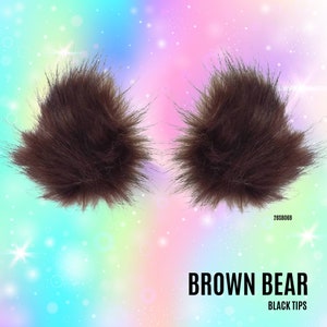 Brown Bear Spacehead Earz - Hair Clips, Accessory, Hair Styles, Hair Braids, Rave Outfit, Space Buns, Cosplay, Bunz, Festival, Outfit Idea