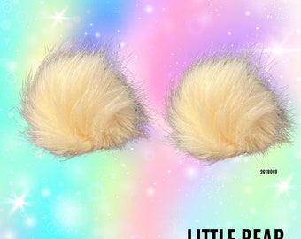 Faux Fur Pom Pom Hair Clips: Rave Outfit Accessory