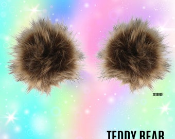 Teddy Bear Space Head Earz (fermaglio per capelli in pelliccia sintetica di lusso, fermaglio per capelli rave, accessorio rave, abito rave, fermagli per capelli Pom Pom, rave space buns