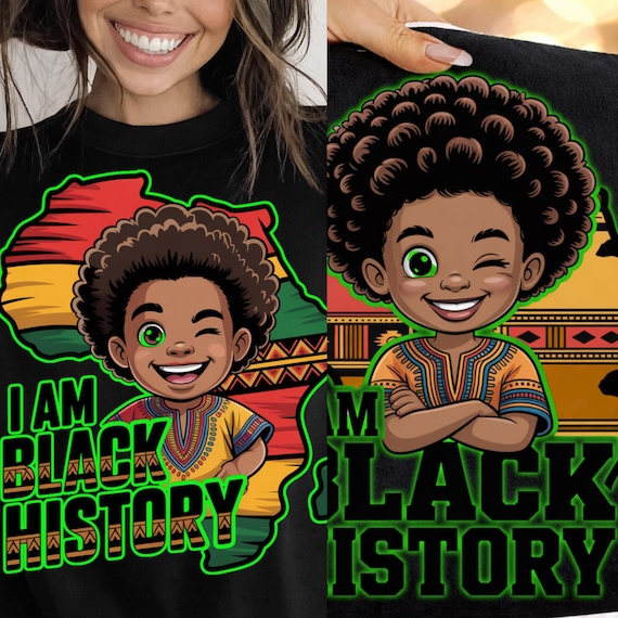 I Am Black History Shirt, African American Kids Tee, Black History Month Shirt, Melanin Pride Afro Boy Gift