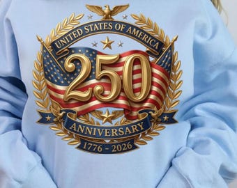 250th Anniversary USA Emblem, Patriotic Semiquincentennial Design (PNG Digital Download