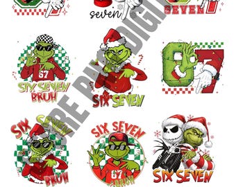 Funny 67 Christmas PNG Bundle, Grinch Meme (Digital Download)