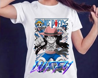 ワンピース ルフィ アニメシャツデザイン – モンキー・D・ルフィ グラフィックTシャツ、麦わら海賊アート、アニメストリートウェアプリント、マンガファンギフト