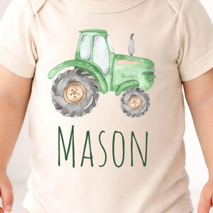 Personalized Tractor Shirt for Kids | Custom Name Farm Toddler Tee zdjęcie 2