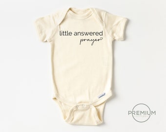 Little Answered Prayer Baby Onesie® - Religious Onesie® - Blessed Baby Onesie® - Natural Bodysuit